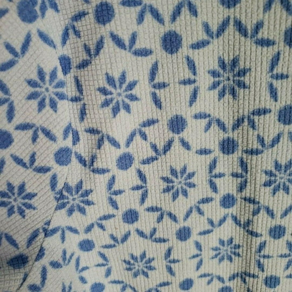 Goodnight Kiss Pajama Top Womens Large Blue Floral Henley Long Sleeve Sleepwear - Picture 4 of 8